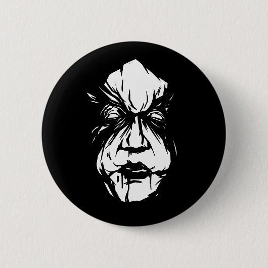 Griezelig heksen gezicht ronde button 5,7 cm (Voorkant)