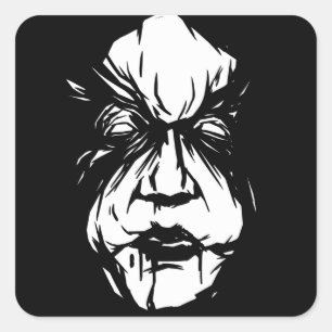 Griezelig Heksengezicht Vierkante Sticker