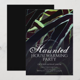 Griezelig Housewarming Zwart Groen Halloween Feest Kaart