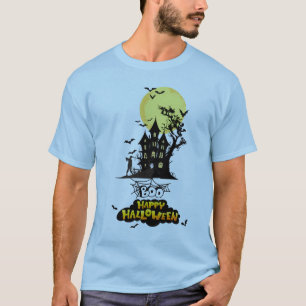 Griezelig Huis Boo Fijne Halloween Ontwerp T-shirt
