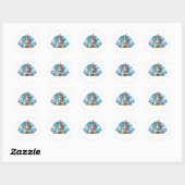 griezelig huis en spook ronde sticker (Vel)