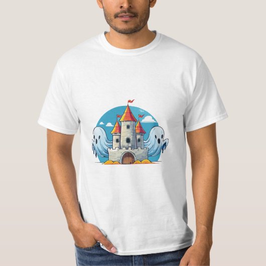 griezelig huis en spook t-shirt (Voorkant)