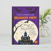Griezelig Huis Halloween Feest Kaart (Staand voorkant)
