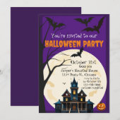 Griezelig Huis Halloween Feest Kaart (Voorkant / Achterkant)