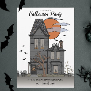 Griezelig Huis Halloween Feest Kaart