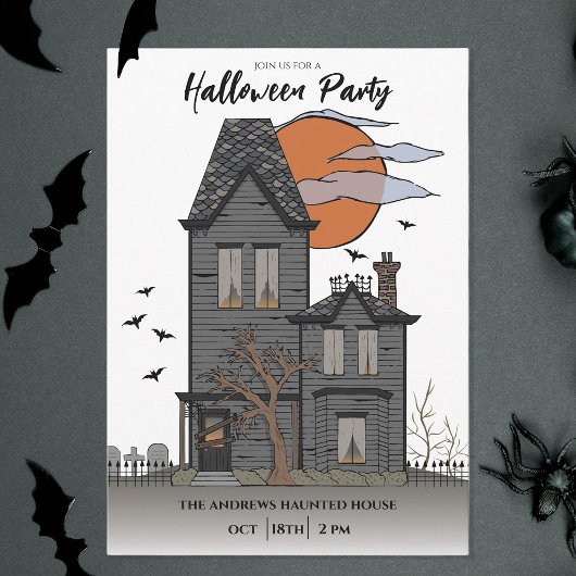Griezelig Huis Halloween Feest Kaart