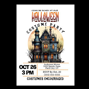 Griezelig Huis Halloween Feest Kaart