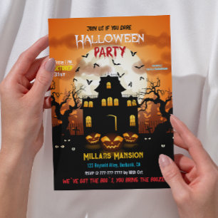 Griezelig Huis Halloween Feest Kaart
