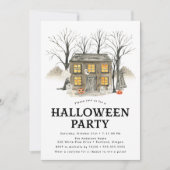Griezelig Huis Halloween Feest Kaart (Voorkant)