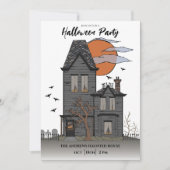 Griezelig Huis Halloween Feest Kaart (Voorkant)