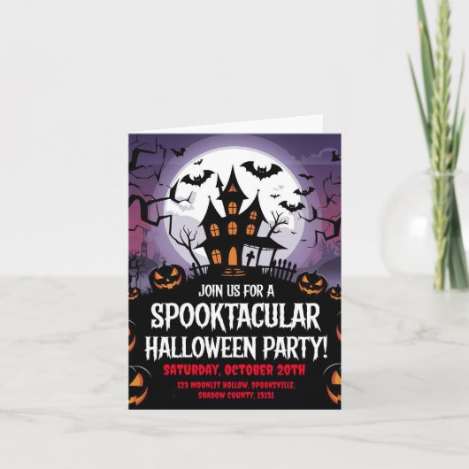 Griezelig Huis Halloween Feest Ontwerp (Voorkant)