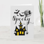 Griezelig Huis Halloween Feest Spoken Kaart (Voorkant)