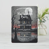 Griezelig Huis Halloween Feest Uitnodiging Gotisch (Staand voorkant)