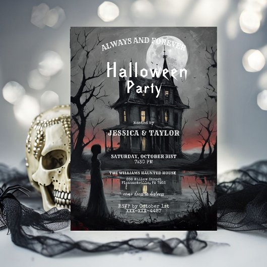 Griezelig Huis Halloween Feest Uitnodiging Gotisch
