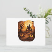 Griezelig Huis Halloween Kaart (Staand voorkant)
