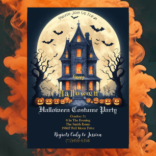 Griezelig Huis Halloween Kostuum Feest Uitnodiging