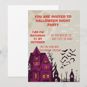 Griezelig Huis Halloween Kostuumfeest Uitnodiging