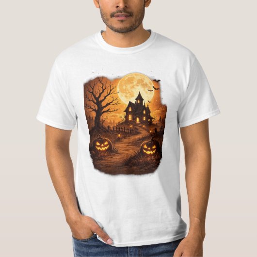 Griezelig Huis Halloween  T-shirt (Voorkant)