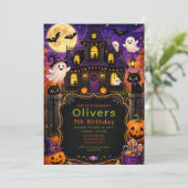 Griezelig Huis Halloween Verjaardag Kaart (Staand voorkant)
