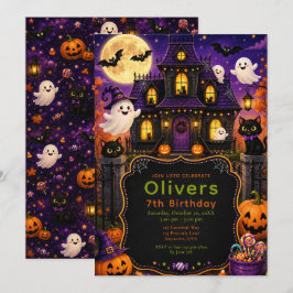 Griezelig Huis Halloween Verjaardag Kaart