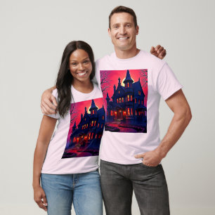Griezelig huis op het spookuur ontwerp t-shirt