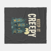 Griezelig Huis van de Angst Halloween Design_1 Fleece Deken (Voorkant (Horizontaal))