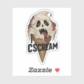 griezelig, ijs, geest, Halloween, horror, schrik Sticker (Vel)