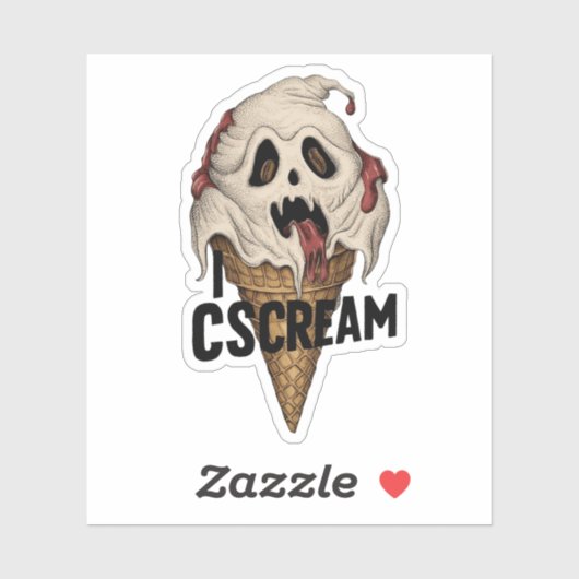 griezelig, ijs, geest, Halloween, horror, schrik Sticker