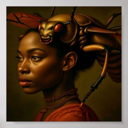 Griezelig insect mooie dame poster (Voorkant)
