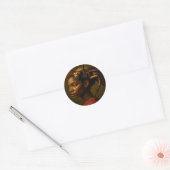 Griezelig insect mooie dame ronde sticker (Envelop)