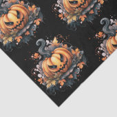 Griezelig Jack-O' lantaarnpatroon Halloween Tissuepapier (Detail)