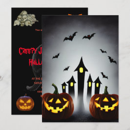 Griezelig Jack o' Lantern Halloween Feest Kaart