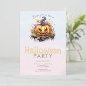 Griezelig Jack-O' Lantern Halloween-feest Kaart (Staand voorkant)