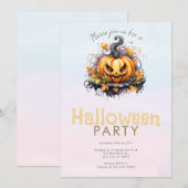 Griezelig Jack-O' Lantern Halloween-feest Kaart (Voorkant / Achterkant)