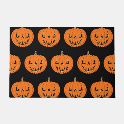 Griezelig Jack-o'-Lantern Halloween-ontwerp Deurmat (Voorkant)