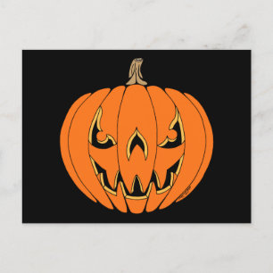Griezelig Jack-o'-Lantern Halloween-ontwerp Feestdagenkaart