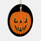 Griezelig Jack-o'-Lantern Halloween-ontwerp Keramisch Ornament (Rechts)