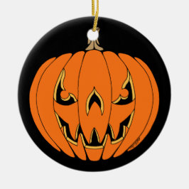 Griezelig Jack-o'-Lantern Halloween-ontwerp Keramisch Ornament