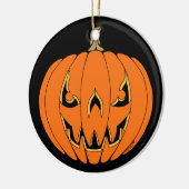 Griezelig Jack-o'-Lantern Halloween-ontwerp Keramisch Ornament (Links)