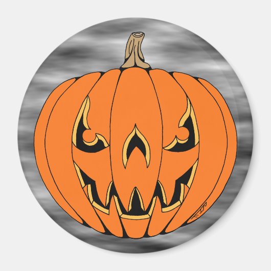 Griezelig Jack-o'-Lantern Halloween-ontwerp Magneet (Voorkant)