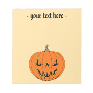 Griezelig Jack-o'-Lantern Halloween-ontwerp Notitieblok