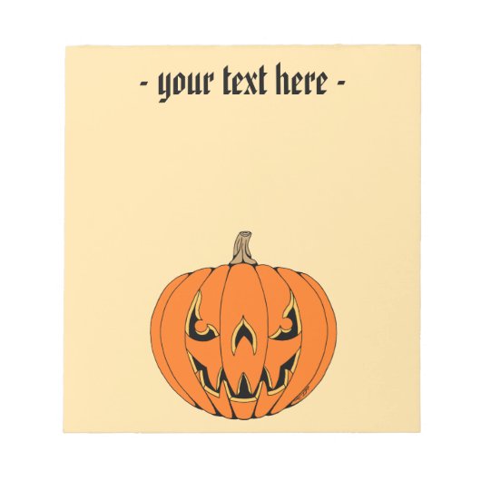 Griezelig Jack-o'-Lantern Halloween-ontwerp Notitieblok (Voorkant)