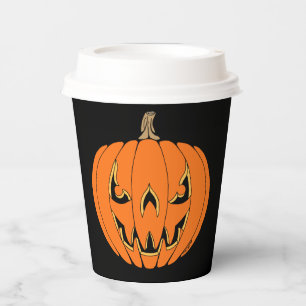 Griezelig Jack-o'-Lantern Halloween-ontwerp Papieren Bekers