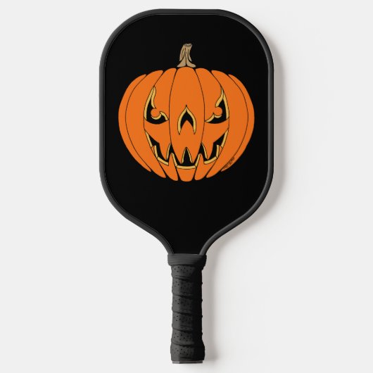 Griezelig Jack-o'-Lantern Halloween-ontwerp Pickleball Paddle (Voorkant)