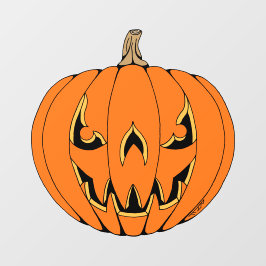 Griezelig Jack-o'-Lantern Halloween-ontwerp Raamsticker