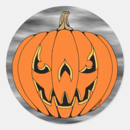 Griezelig Jack-o'-Lantern Halloween-ontwerp Ronde Sticker