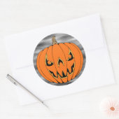 Griezelig Jack-o'-Lantern Halloween-ontwerp Ronde Sticker (Envelop)