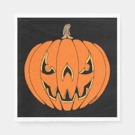 Griezelig Jack-o'-Lantern Halloween-ontwerp Servet