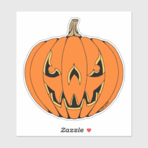 Griezelig Jack-o'-Lantern Halloween-ontwerp Sticker
