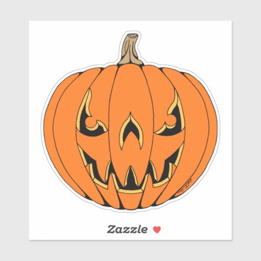 Griezelig Jack-o'-Lantern Halloween-ontwerp Sticker (Vel)